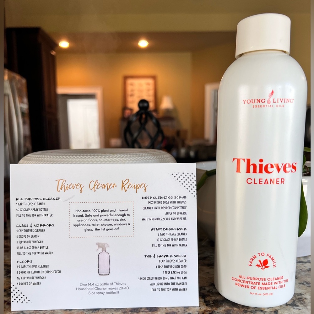 New Young Living Thieves Cleaner and Recipe Card